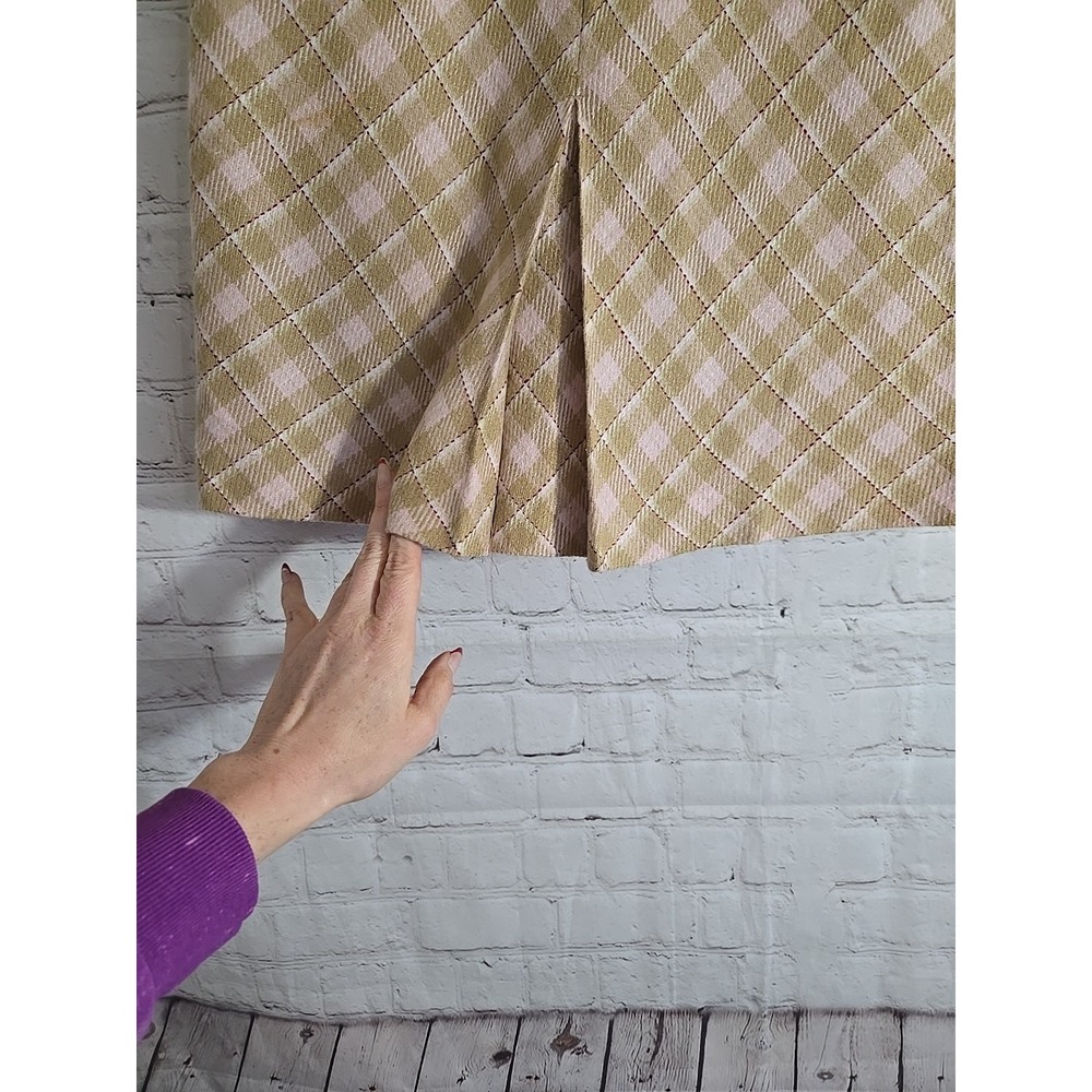 VTG Y2K Pink plaid Knee skirt sz 4 flare Academia Preppy Classic Equestrian - Picture 2 of 9